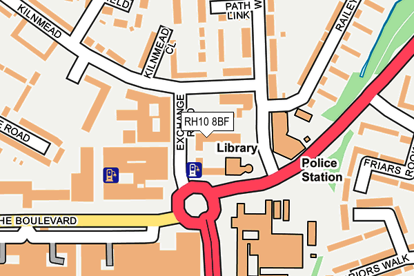 RH10 8BF map - OS OpenMap – Local (Ordnance Survey)