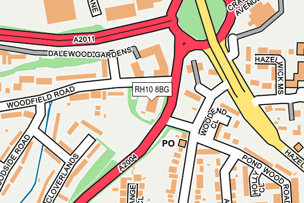 RH10 8BG map - OS OpenMap – Local (Ordnance Survey)