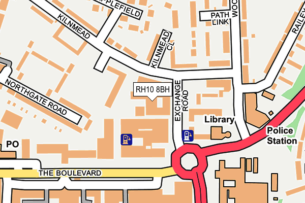 RH10 8BH map - OS OpenMap – Local (Ordnance Survey)