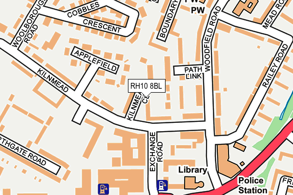 RH10 8BL map - OS OpenMap – Local (Ordnance Survey)