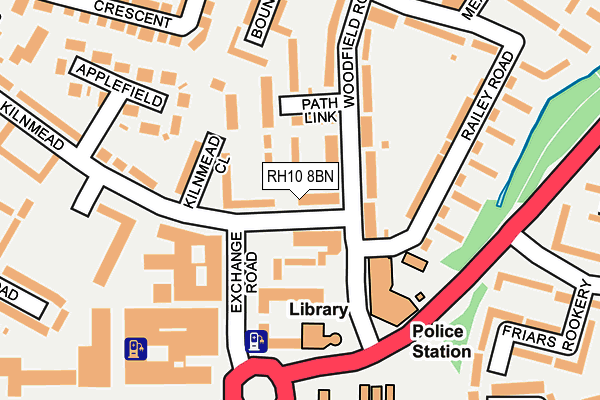 RH10 8BN map - OS OpenMap – Local (Ordnance Survey)