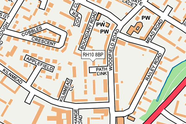 RH10 8BP map - OS OpenMap – Local (Ordnance Survey)