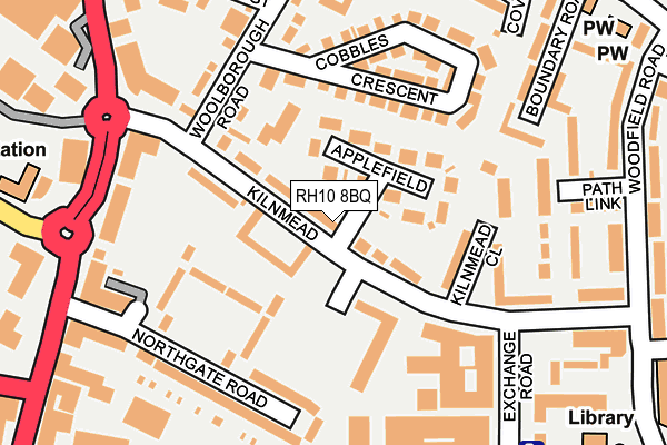 RH10 8BQ map - OS OpenMap – Local (Ordnance Survey)