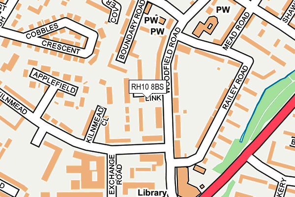 RH10 8BS map - OS OpenMap – Local (Ordnance Survey)