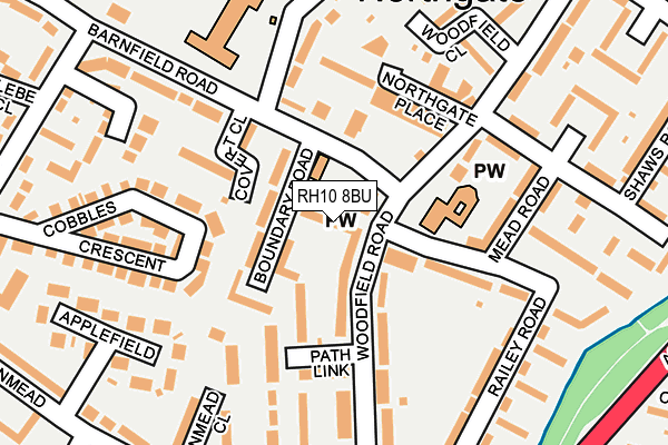 RH10 8BU map - OS OpenMap – Local (Ordnance Survey)