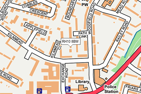 RH10 8BW map - OS OpenMap – Local (Ordnance Survey)