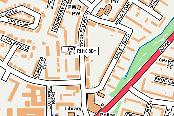 RH10 8BY map - OS OpenMap – Local (Ordnance Survey)