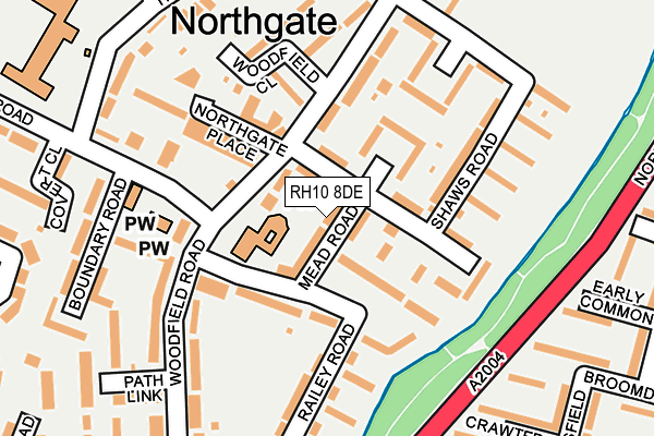 RH10 8DE map - OS OpenMap – Local (Ordnance Survey)