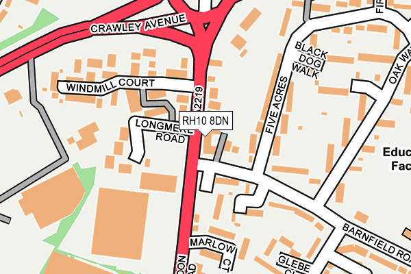 RH10 8DN map - OS OpenMap – Local (Ordnance Survey)