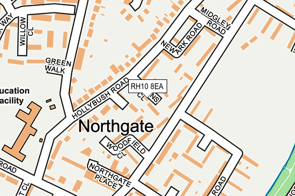 RH10 8EA map - OS OpenMap – Local (Ordnance Survey)