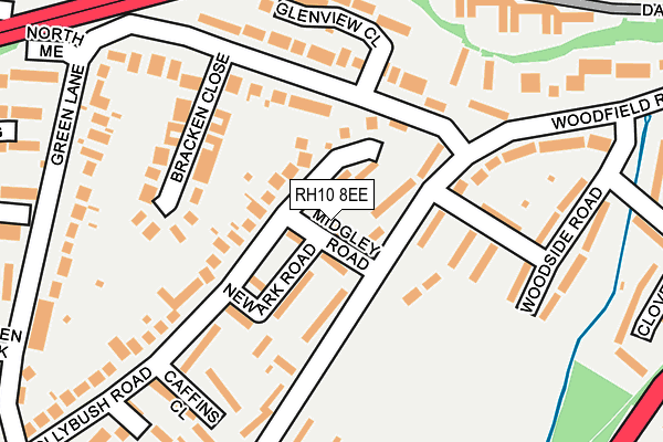 RH10 8EE map - OS OpenMap – Local (Ordnance Survey)