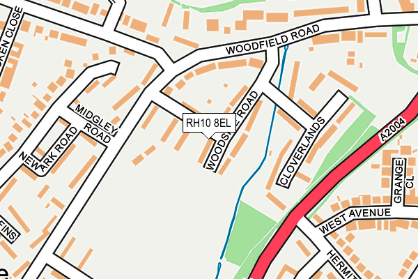 RH10 8EL map - OS OpenMap – Local (Ordnance Survey)