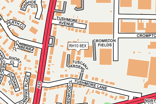 RH10 8EX map - OS OpenMap – Local (Ordnance Survey)