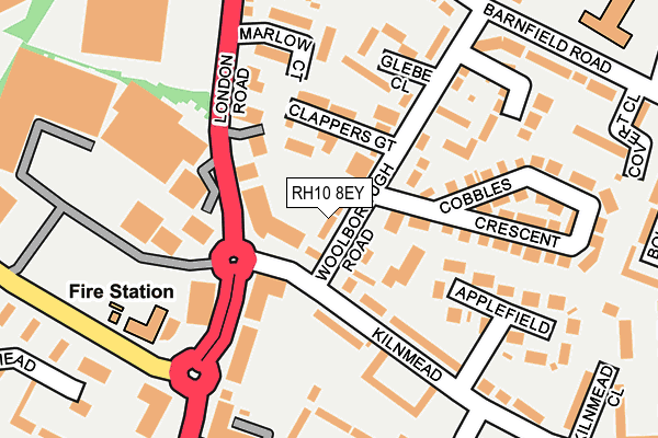 RH10 8EY map - OS OpenMap – Local (Ordnance Survey)