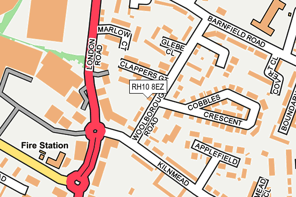 RH10 8EZ map - OS OpenMap – Local (Ordnance Survey)