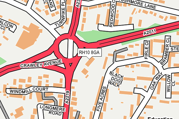 RH10 8GA map - OS OpenMap – Local (Ordnance Survey)