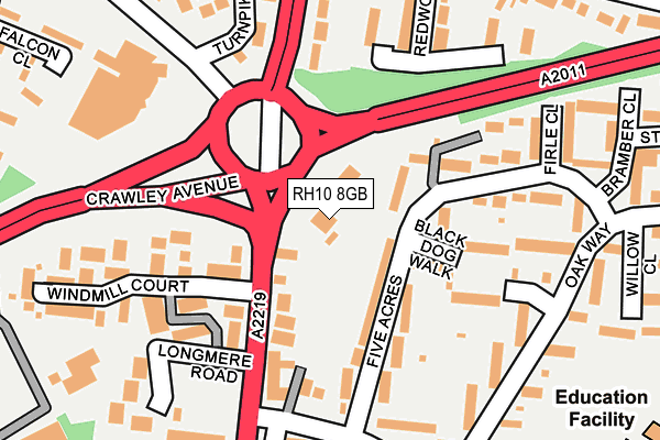 RH10 8GB map - OS OpenMap – Local (Ordnance Survey)
