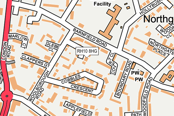RH10 8HG map - OS OpenMap – Local (Ordnance Survey)