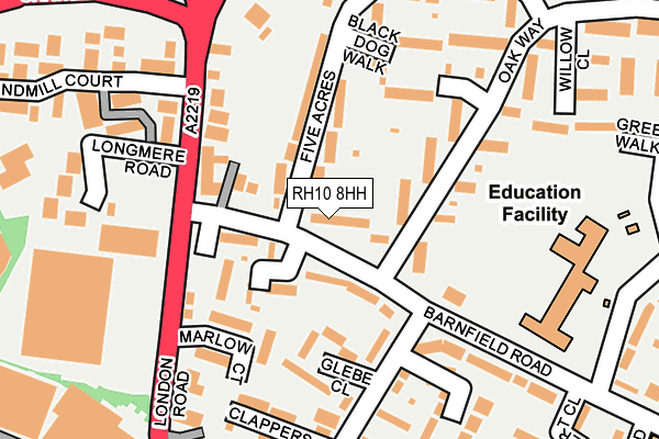 RH10 8HH map - OS OpenMap – Local (Ordnance Survey)