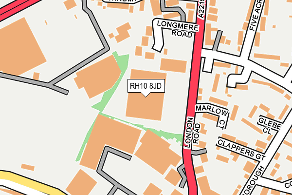 RH10 8JD map - OS OpenMap – Local (Ordnance Survey)