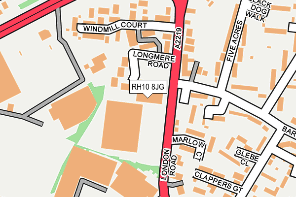 RH10 8JG map - OS OpenMap – Local (Ordnance Survey)