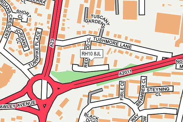 RH10 8JL map - OS OpenMap – Local (Ordnance Survey)