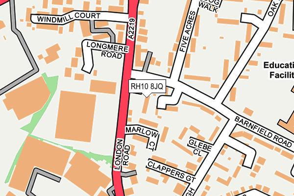 RH10 8JQ map - OS OpenMap – Local (Ordnance Survey)