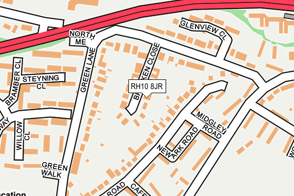 RH10 8JR map - OS OpenMap – Local (Ordnance Survey)