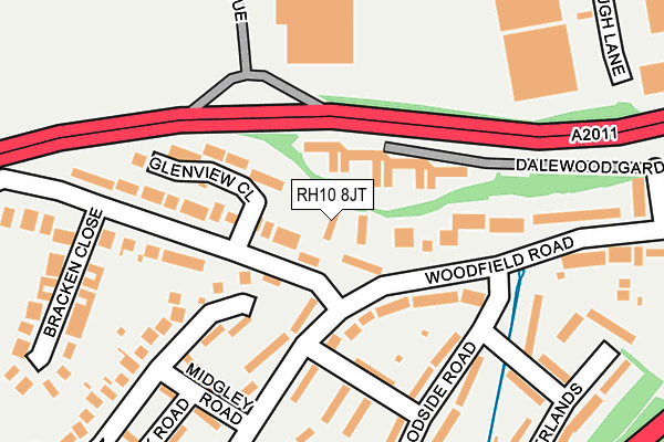 RH10 8JT map - OS OpenMap – Local (Ordnance Survey)