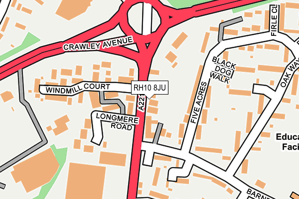 RH10 8JU map - OS OpenMap – Local (Ordnance Survey)
