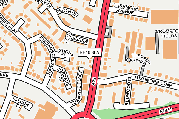 RH10 8LA map - OS OpenMap – Local (Ordnance Survey)