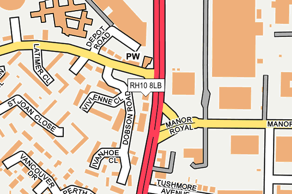 RH10 8LB map - OS OpenMap – Local (Ordnance Survey)