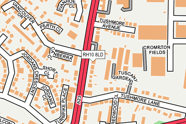 RH10 8LD map - OS OpenMap – Local (Ordnance Survey)