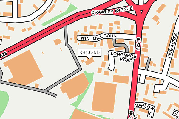 RH10 8ND map - OS OpenMap – Local (Ordnance Survey)
