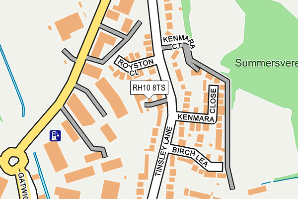 RH10 8TS map - OS OpenMap – Local (Ordnance Survey)