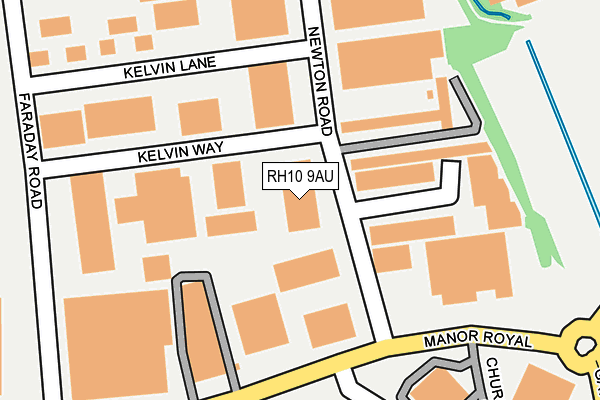 RH10 9AU map - OS OpenMap – Local (Ordnance Survey)