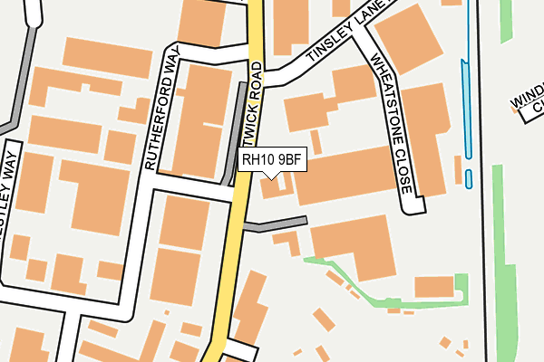 RH10 9BF map - OS OpenMap – Local (Ordnance Survey)