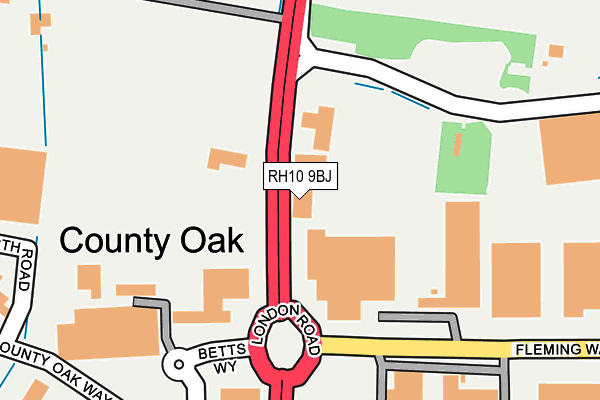 RH10 9BJ map - OS OpenMap – Local (Ordnance Survey)