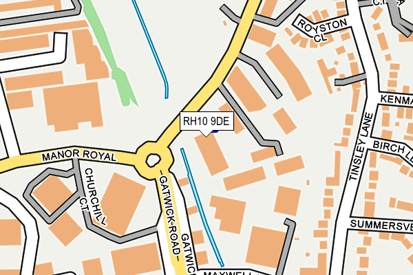 RH10 9DE map - OS OpenMap – Local (Ordnance Survey)