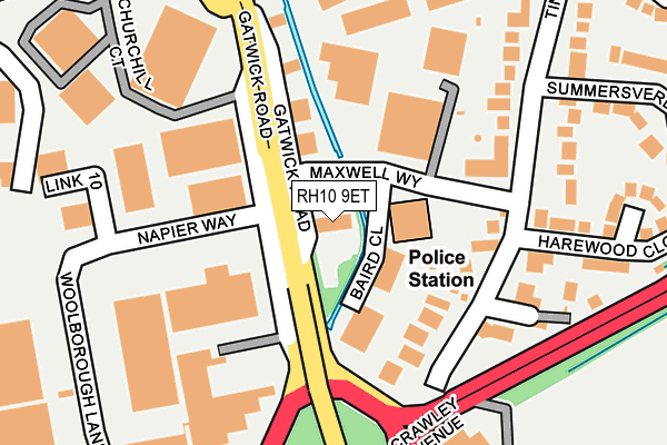 RH10 9ET map - OS OpenMap – Local (Ordnance Survey)