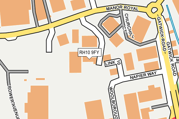 RH10 9FY map - OS OpenMap – Local (Ordnance Survey)