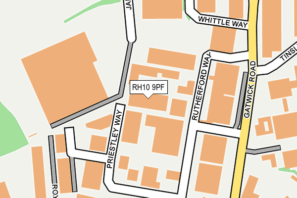 RH10 9PF map - OS OpenMap – Local (Ordnance Survey)