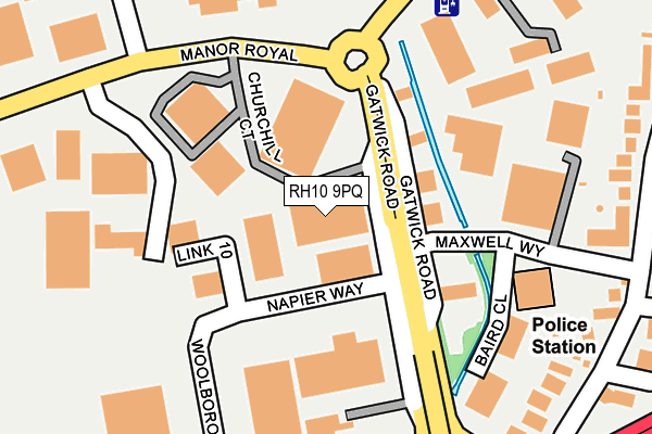 RH10 9PQ map - OS OpenMap – Local (Ordnance Survey)