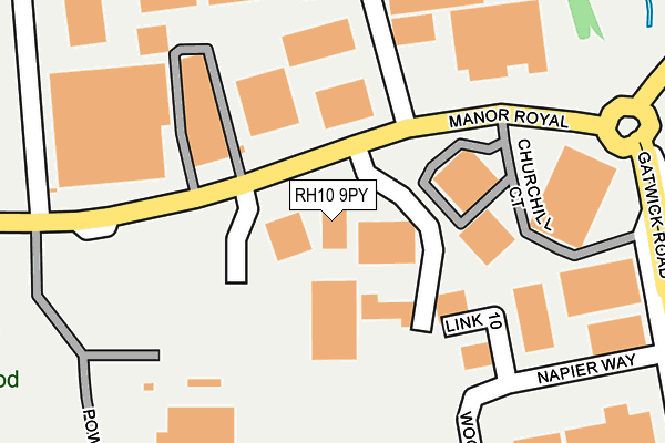 RH10 9PY map - OS OpenMap – Local (Ordnance Survey)