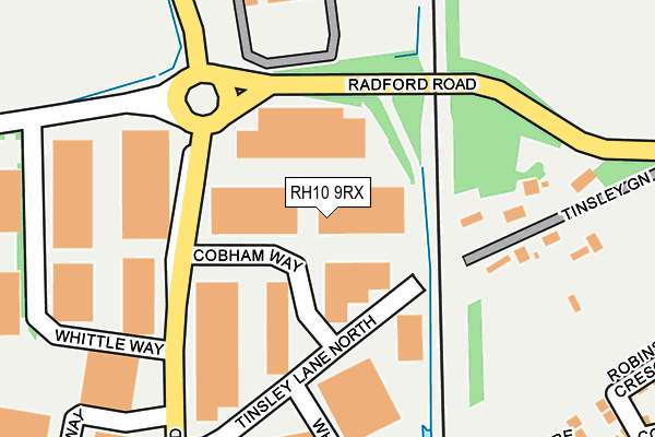 RH10 9RX map - OS OpenMap – Local (Ordnance Survey)