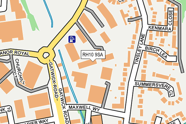 RH10 9SA map - OS OpenMap – Local (Ordnance Survey)