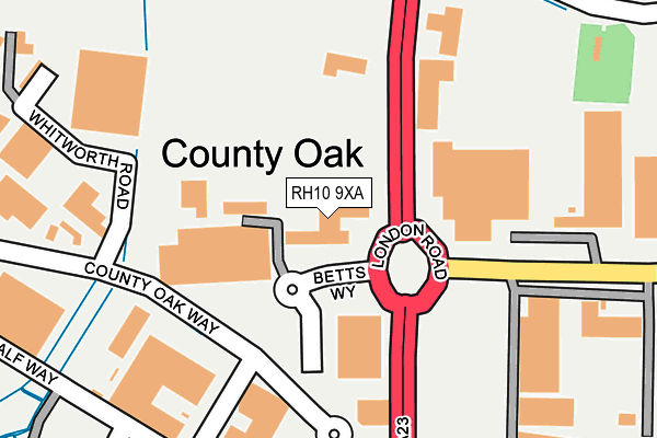RH10 9XA map - OS OpenMap – Local (Ordnance Survey)