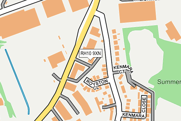 RH10 9XN map - OS OpenMap – Local (Ordnance Survey)