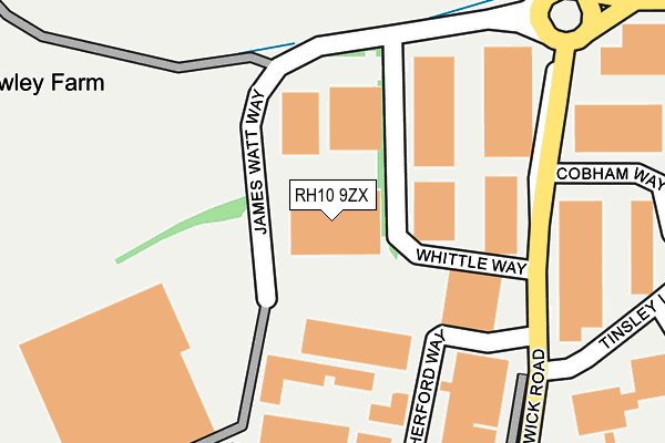 RH10 9ZX map - OS OpenMap – Local (Ordnance Survey)