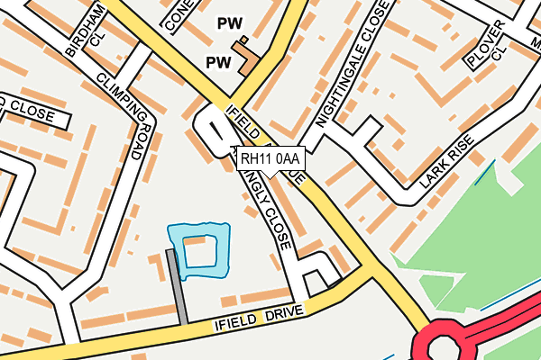 RH11 0AA map - OS OpenMap – Local (Ordnance Survey)